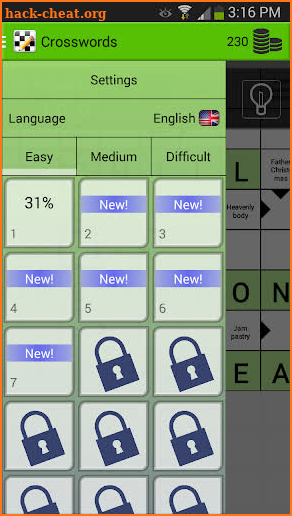 Crosswords screenshot