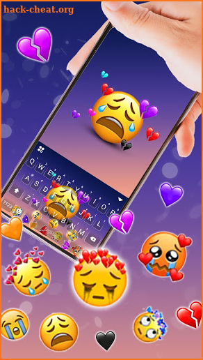 Cry Emojis Gravity Keyboard Background screenshot