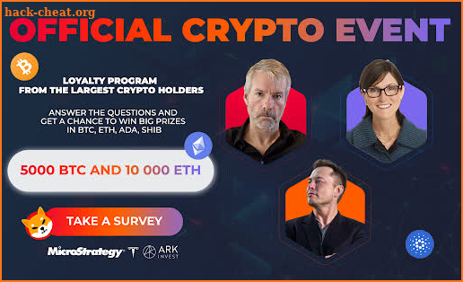 Crypto event - BTC per survey screenshot