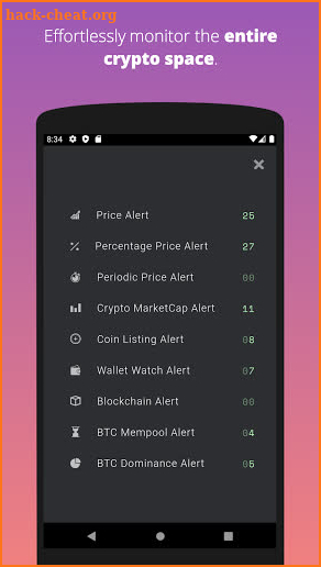 Cryptocurrency Alerting screenshot