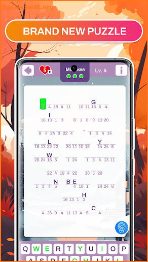 Cryptogram Word Puzzle Game screenshot