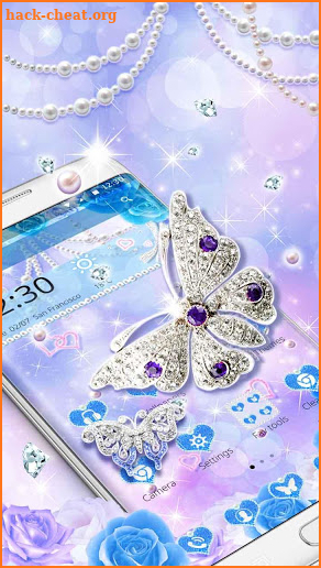 Crystal Diamond Butterfly Theme screenshot