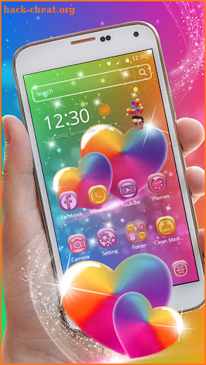 Crystal Gradient Heart Theme screenshot