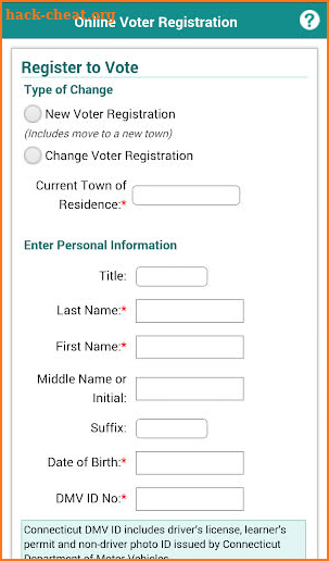 CT Voter Registration screenshot