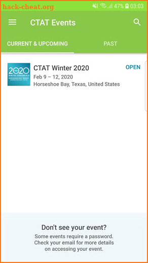CTAT Events screenshot
