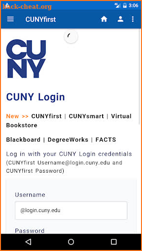 CUNYfirst Portal + Blackboard screenshot