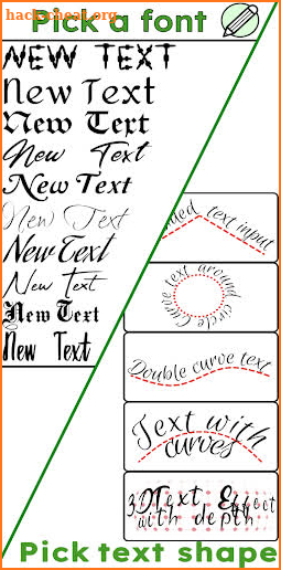 Curvy Fonts - Curved text app screenshot