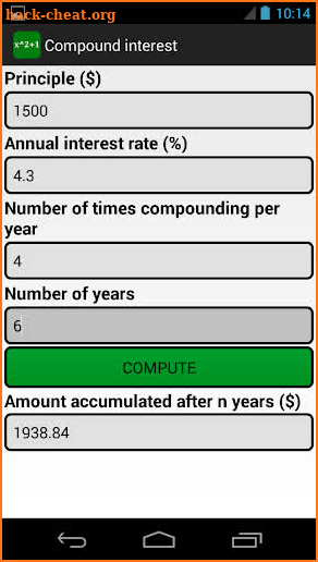 Custom Formulas screenshot