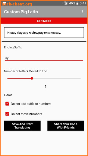 Custom Pig Latin screenshot
