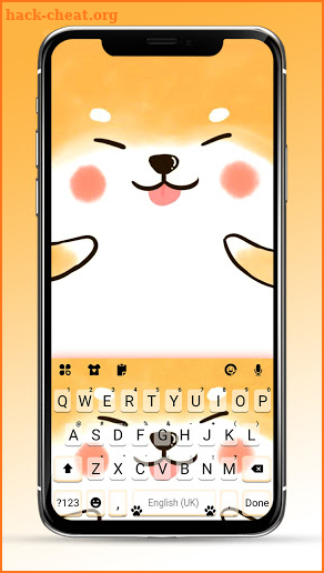 Cute Akita Puppy Keyboard Background screenshot