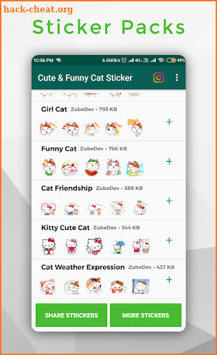 Cute & Funny Cat Sticker for WhatsApp WAStickerApp screenshot