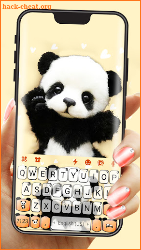 Cute Baby Panda 2 Keyboard Background screenshot