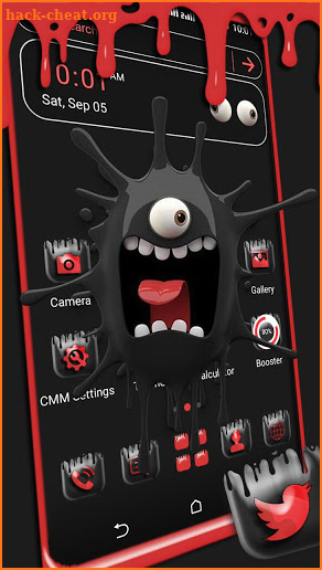 Cute Black Monster Launcher Theme screenshot