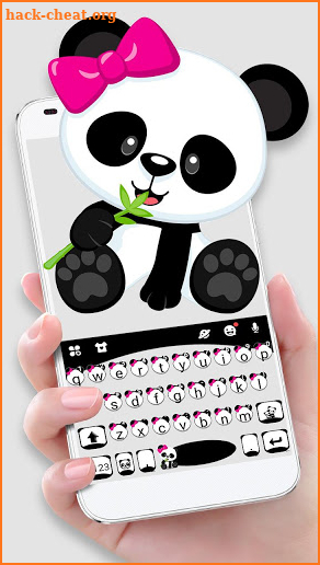 Cute Bowknot Panda Keyboard Theme screenshot