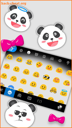 Cute Bowknot Panda Keyboard Theme screenshot