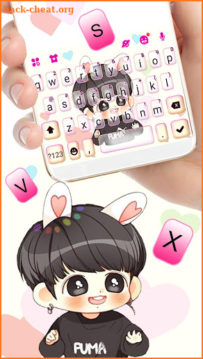 Cute Boy Keyboard Theme screenshot