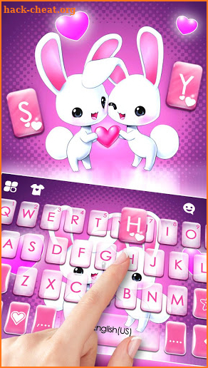 Cute Bunny Love Keyboard Theme screenshot