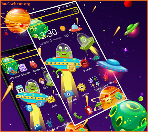 Cute Cartoon Alien Theme👽🛸 screenshot