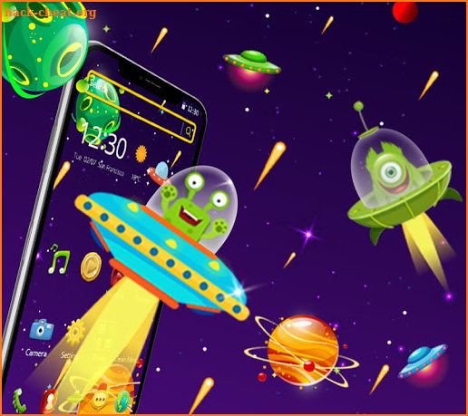 Cute Cartoon Alien Theme👽🛸 screenshot