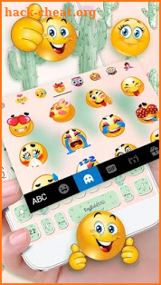 Cute Cartoon Cactus Keyboard Theme screenshot