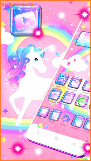 Cute Cartoon Colorful Unicorn Theme screenshot