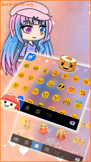 Cute Cartoon Girl Keyboard Theme screenshot