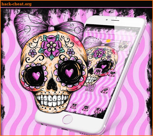 Cute Cartoon Skull Bowknot Theme screenshot