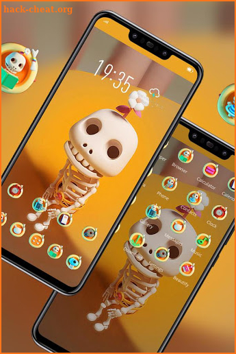 Cute Cartoon Skull With A Flower theme screenshot