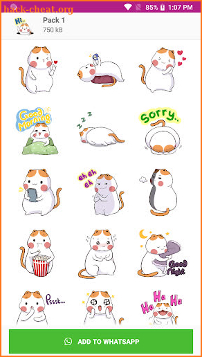 Cute Cat & Bunny Rabbit Stickers - WAStickerApps screenshot