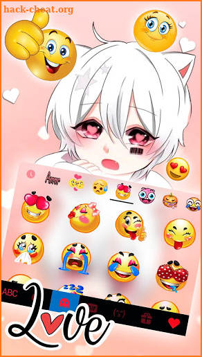 Cute Cat Boy Keyboard Theme screenshot