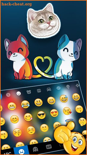 Cute Cat Love Keyboard Theme screenshot