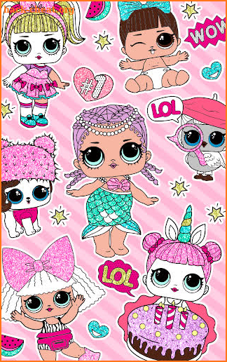 Cute Dolls lol Glitter Coloring Book 👗💖 screenshot