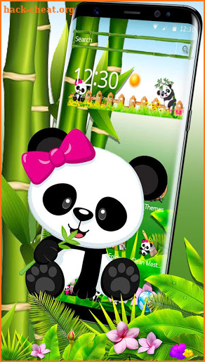 Cute Eating Bamboo Baby Panda Theme screenshot