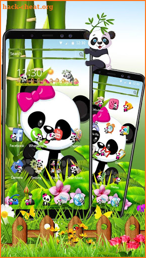 Cute Eating Bamboo Baby Panda Theme screenshot