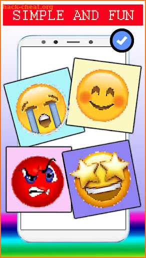 Cute Emoticon Coloring by number Pixel Art screenshot