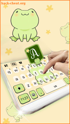 Cute Green Frog Keyboard Background screenshot