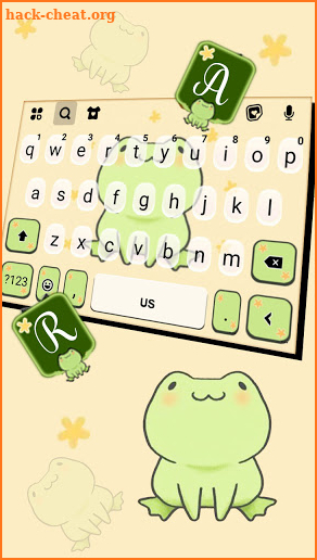 Cute Green Frog Keyboard Background screenshot