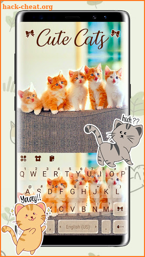 Cute Kittens Keyboard Background screenshot