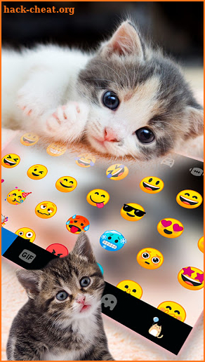 Cute Kitty 2 Keyboard Background screenshot