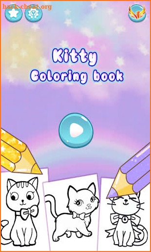 Cute Kitty Coloring Book For Kids With Glitter screenshot