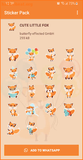 Cute Little Fox Stickers - WAStickerApps screenshot