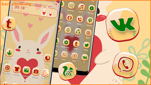 Cute Love Bunny Theme screenshot