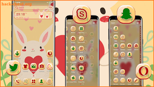 Cute Love Bunny Theme screenshot