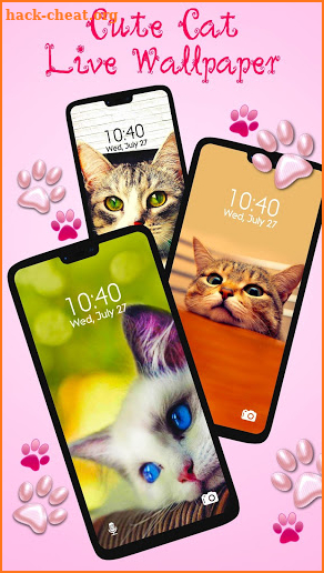 Cute Love Cat APUS Live Wallpaper screenshot