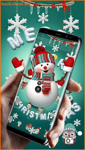 Cute Merry Christmas Snowman Theme screenshot