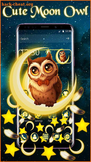 Cute Moon Owl Gravity Theme screenshot