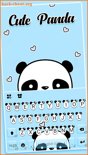 Cute Panda Baby Keyboard Background screenshot