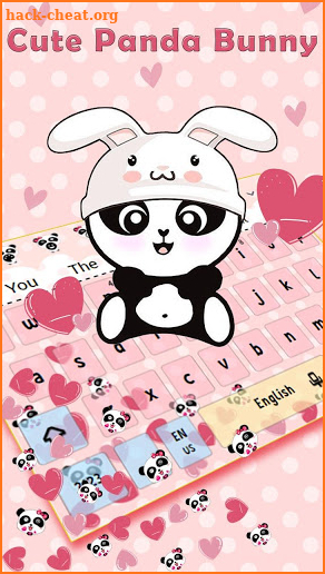 Cute Panda Bunny Gravity Keyboard Theme screenshot