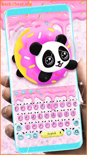 Cute Pink Donut Panda keyboard screenshot