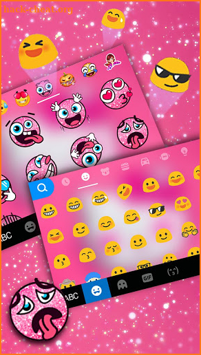 Cute Pink Kittie Keyboard Theme screenshot